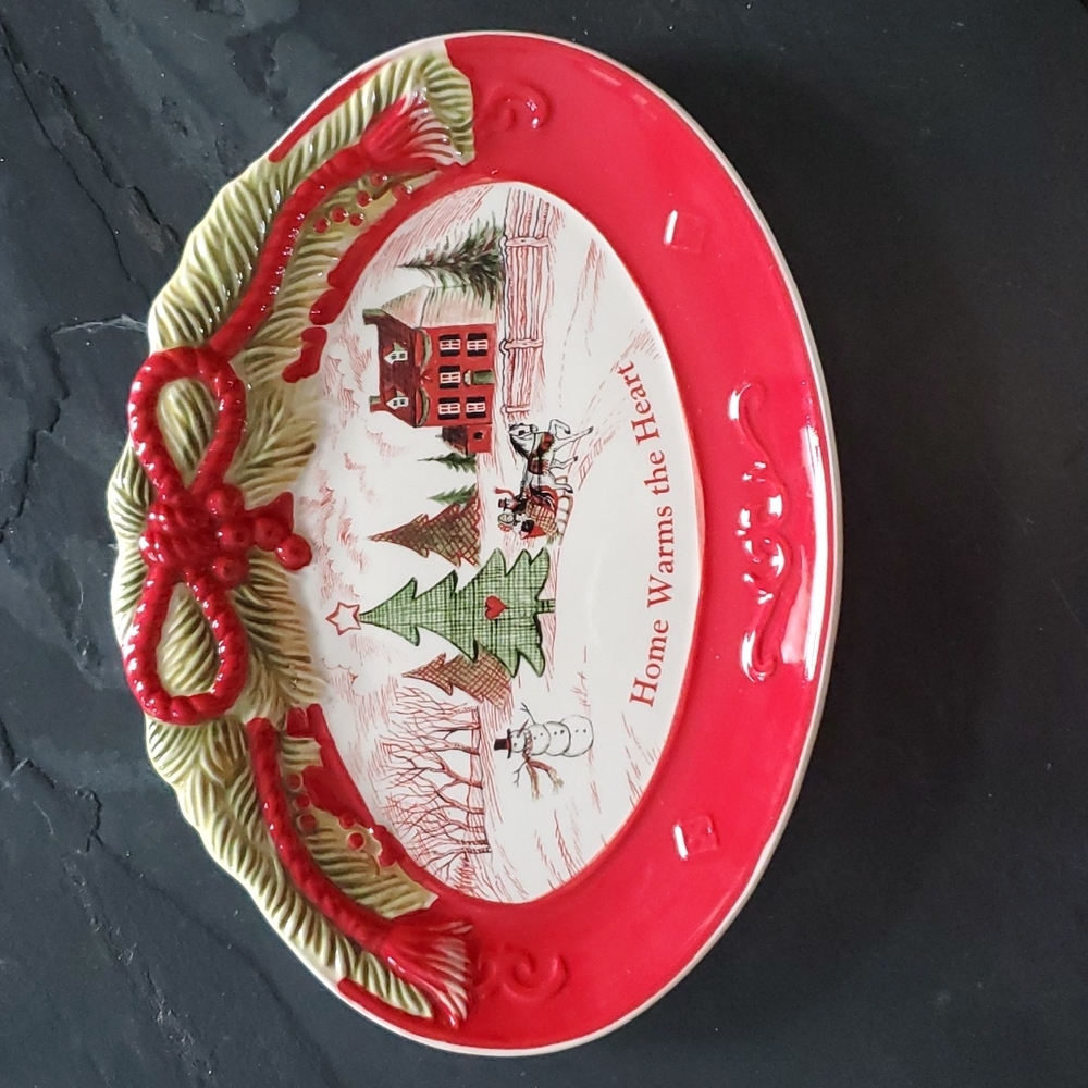 Fitz and Floyd Sentiment Tray / Home Warms the Heart